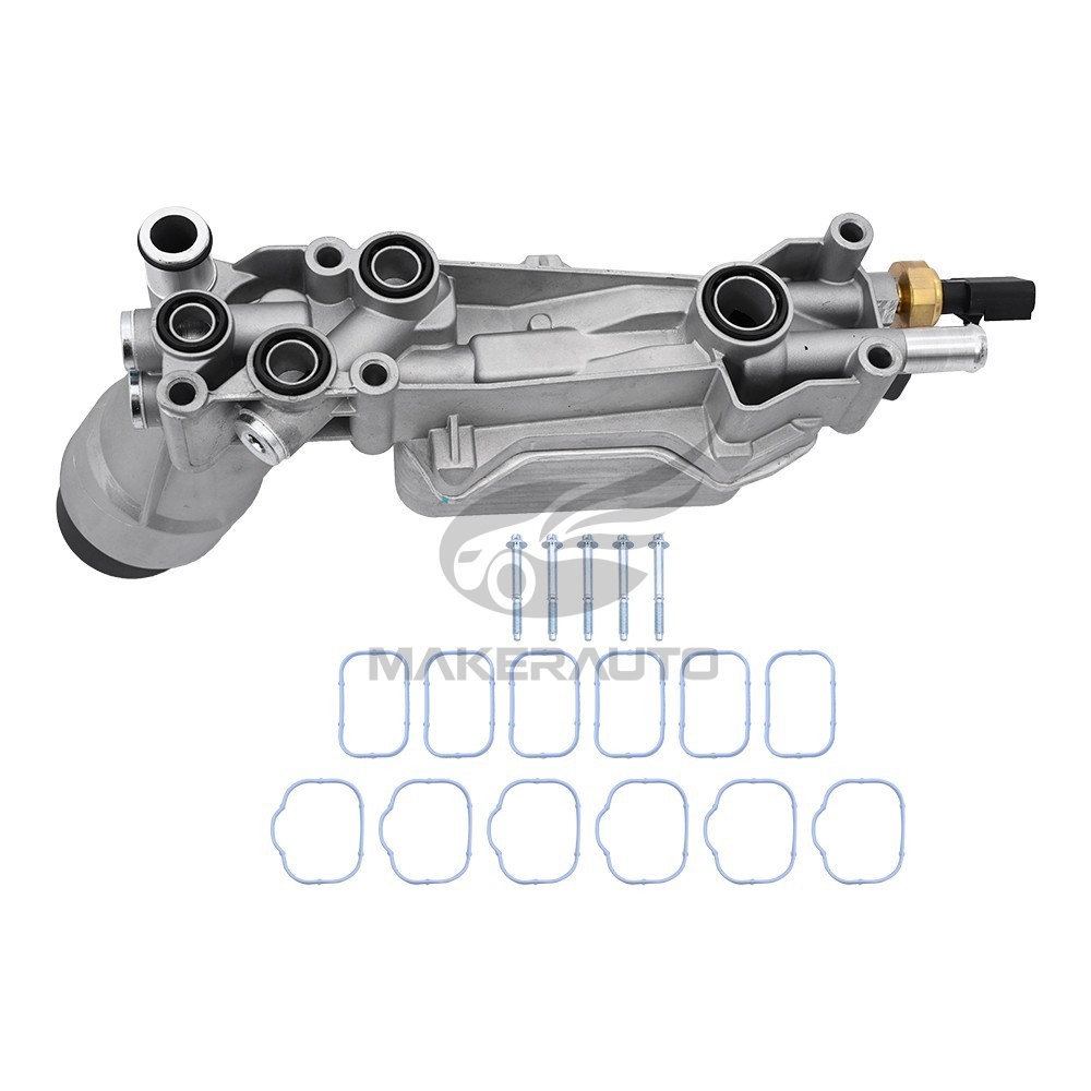 Aluminum Engine Oil Cooler Filter Housing For 11-16 Dodge Jeep Chrysler Ram 3.6L