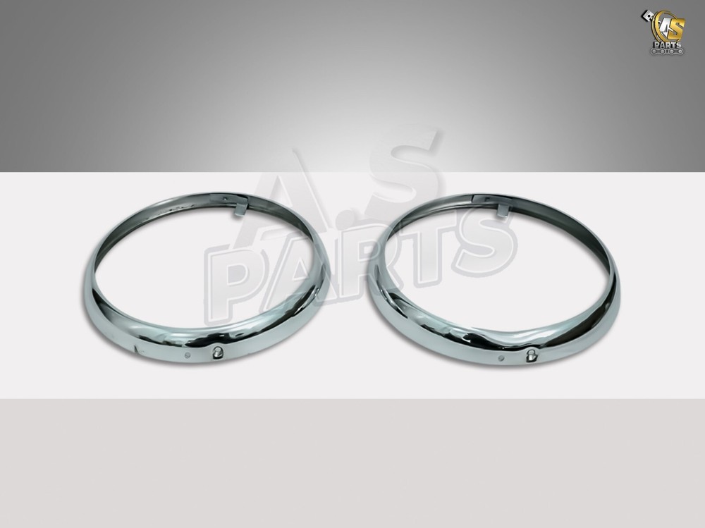 Headlight Outer Bezel Pair Chrome Plated For Willys 46-53 CJ 2A CJ 3A Jeeps