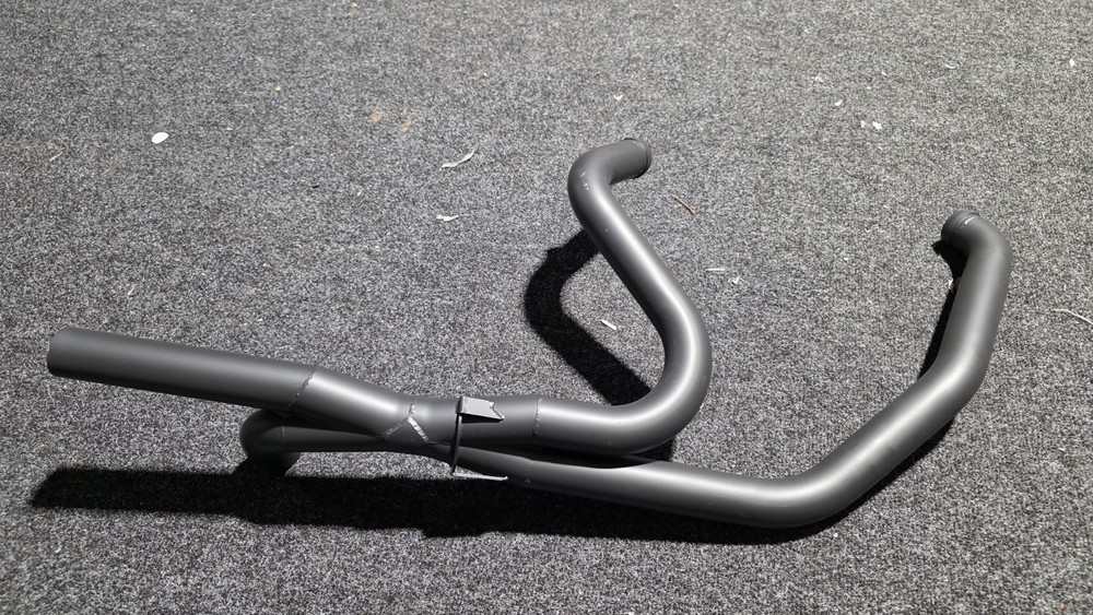 Matte Black Exhaust Header For Harley-Davidson V-Twin Engine