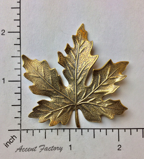 32993          Brass Oxidized Large Maple Leaf Jewelry Finding