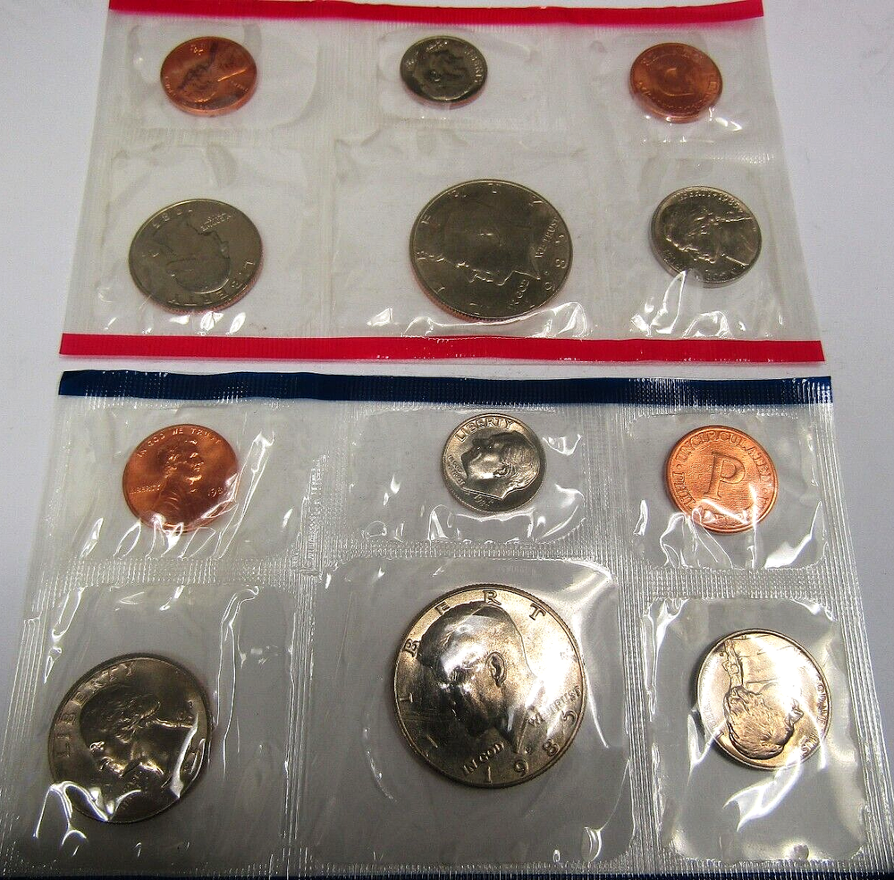 1985 P&D Uncirculated Mint Set W/O OGP
