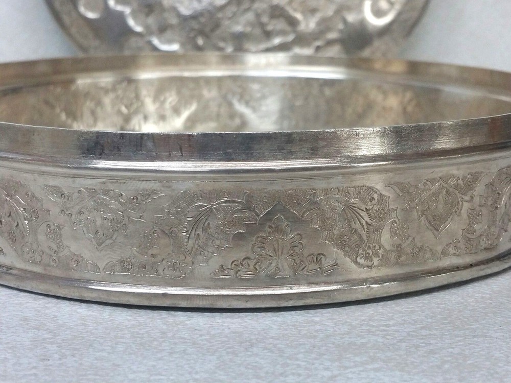 Antique Islamic 84 Silver Repousse Covered Box