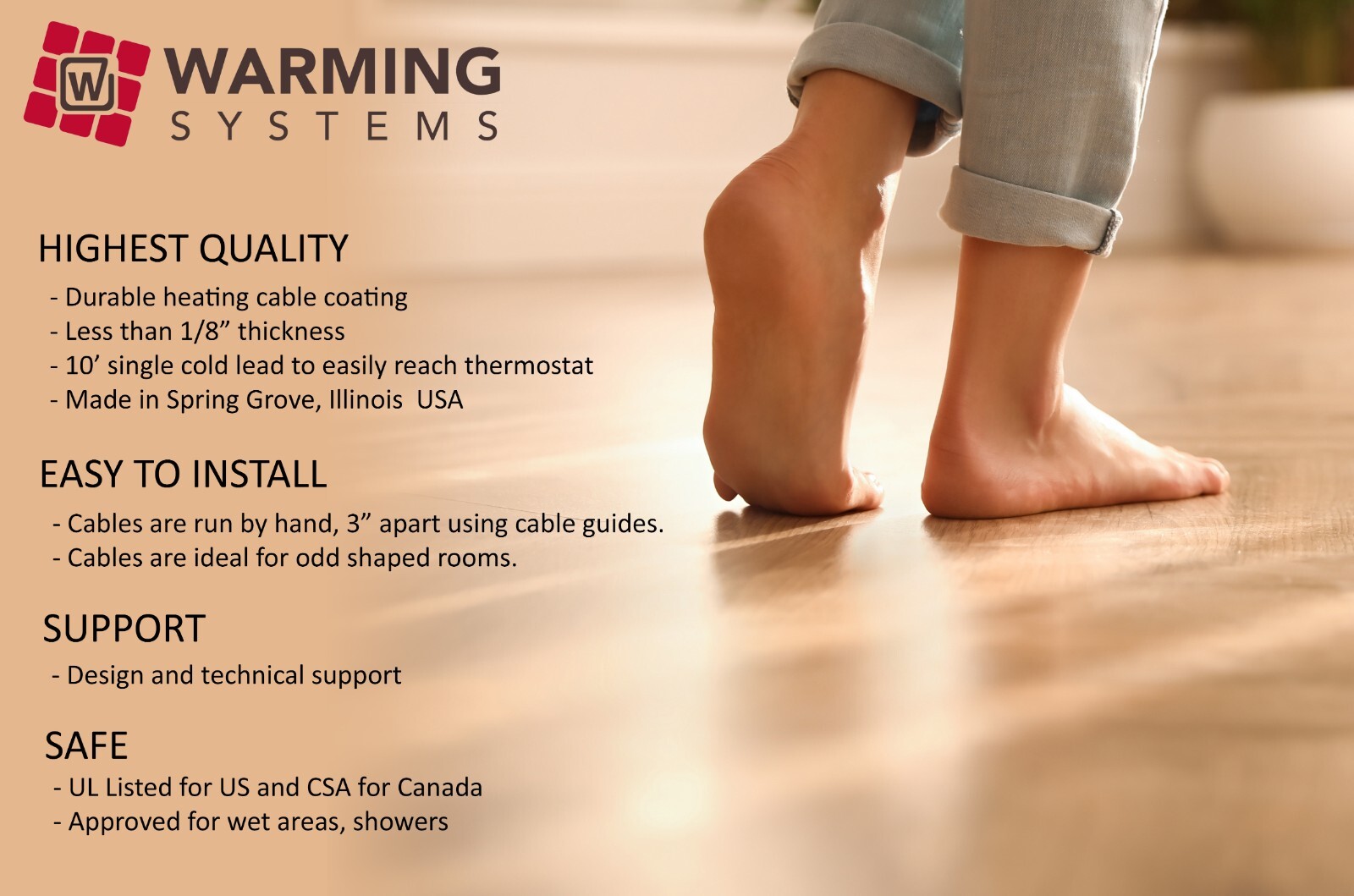 120V Electric Radiant Floor Membrane Under Tile Heating System, Warming Systems