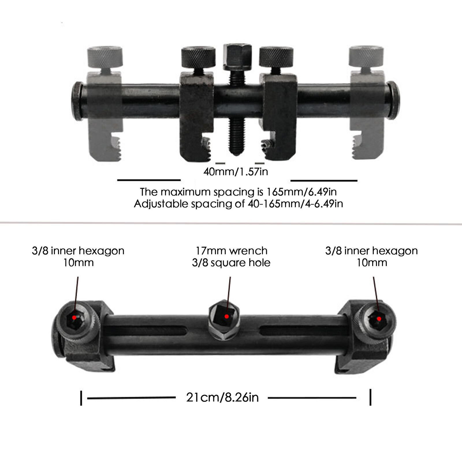 New 35mm -165mm Universal puller For Ribbed Drive Pulley Crankshaft Tool Remover