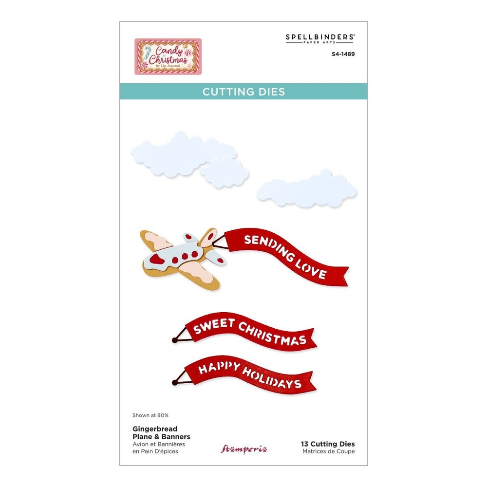 Spellbinders Etched Dies From Candy Christmas By Stamperia-Gingerbread Plane & B