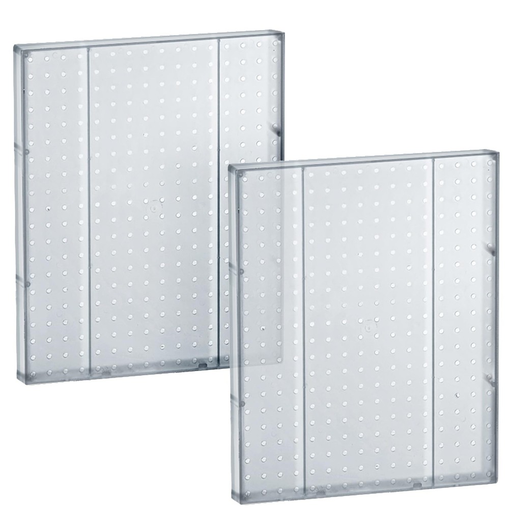 2 PCS 771620-CLR Pegboard 1-Sided Wall Panel Clear Translucent Display