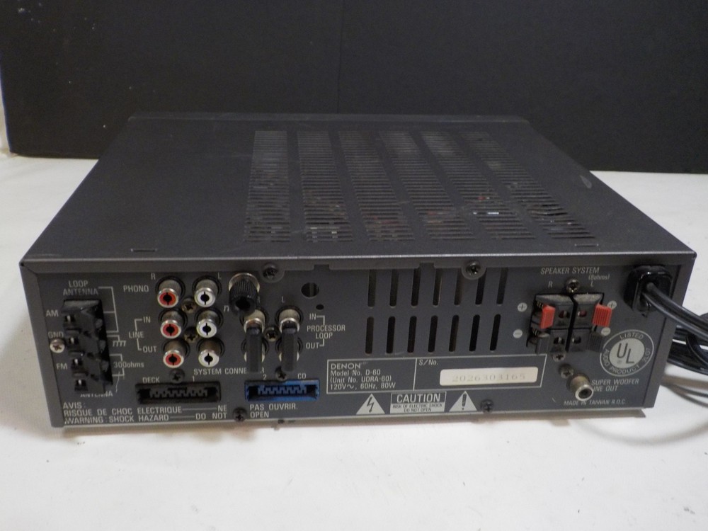 Vintage DENON D-60 Component System Stereo Receiver Amplifier WORKS
