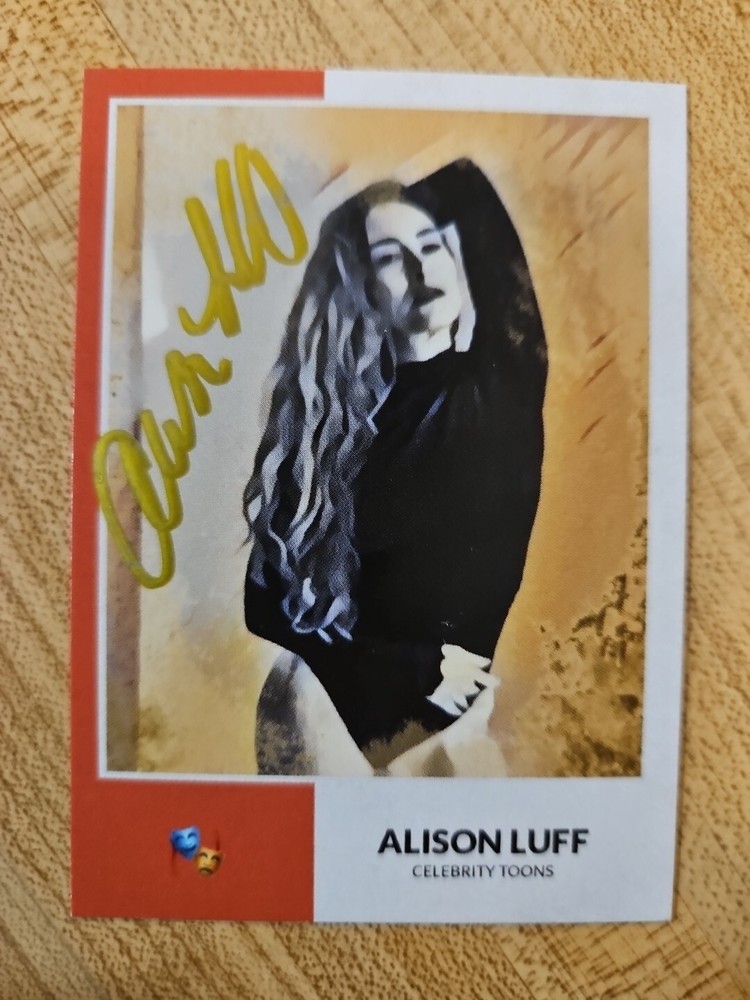 Alison Luff Custom Signed Card - Celebrity Toons
