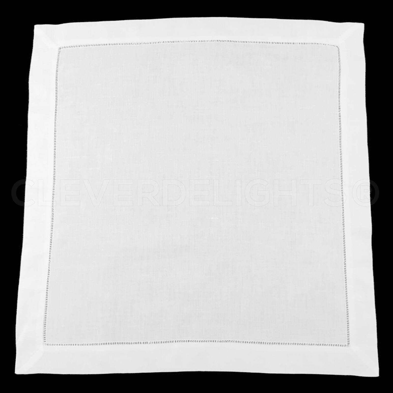 20" Hemstitch Dinner Napkins - 55% Linen / 45% Cotton - White - Embroidery Blank
