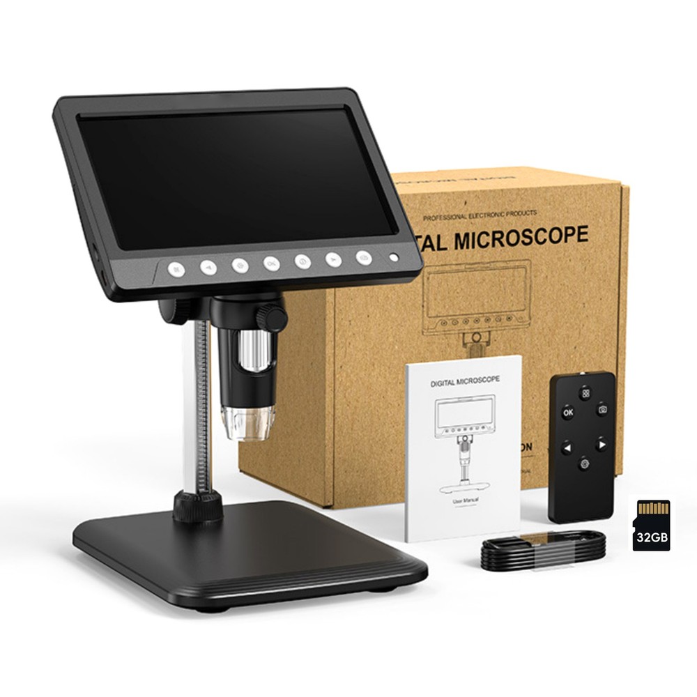 7 "IPS Screen Digital Microscope 1200X 1080P Video Focusing Camera Microscope