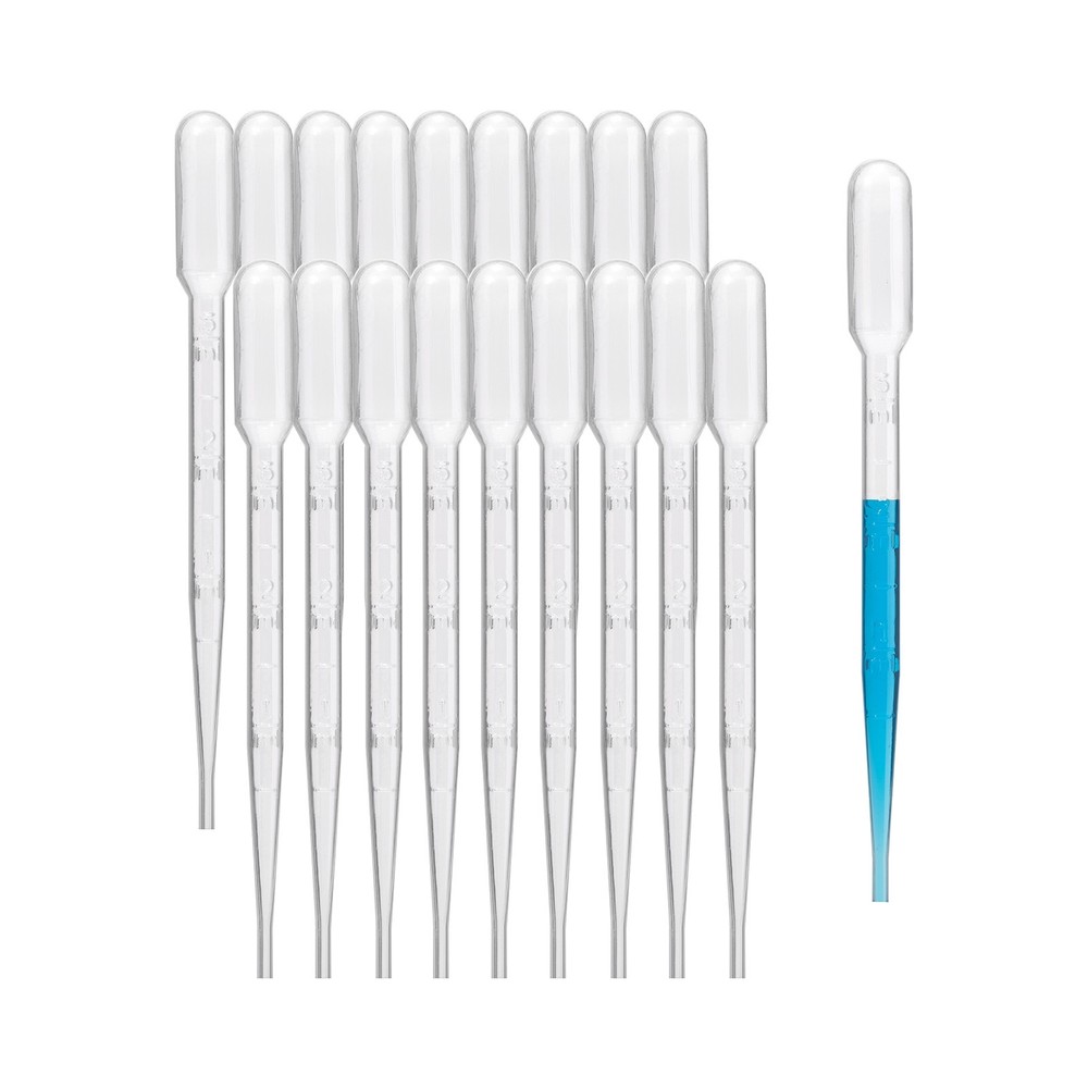 1ml, 3ml Disposable Plastic Transfer Pipettes for Science Laboratory