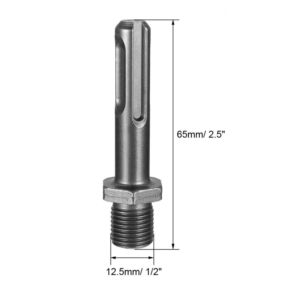1/2" Thread 65mm Hexagonal Drill Shank Spindle Adapter 3pcs