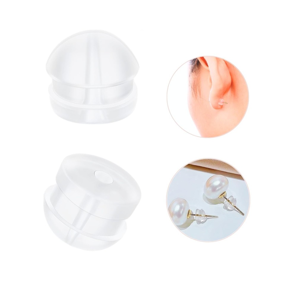 Silicone Earring Backs, Clear Earring Backings, 12PCS Soft Earring Stoppers, ...