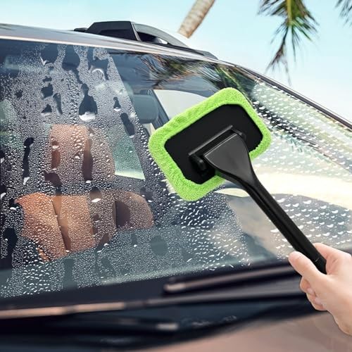 Car Windshield Cleaning Tool, Microfiber Auto Window Cleaner Set with 4