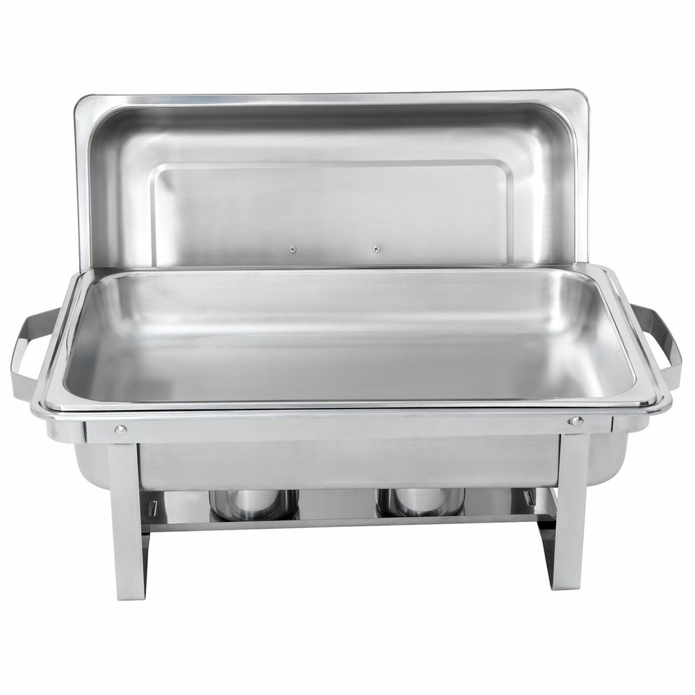 6 Pack 8 QT Stainless Steel Chafer Buffet Chafing Dish Set with Foldable Frame