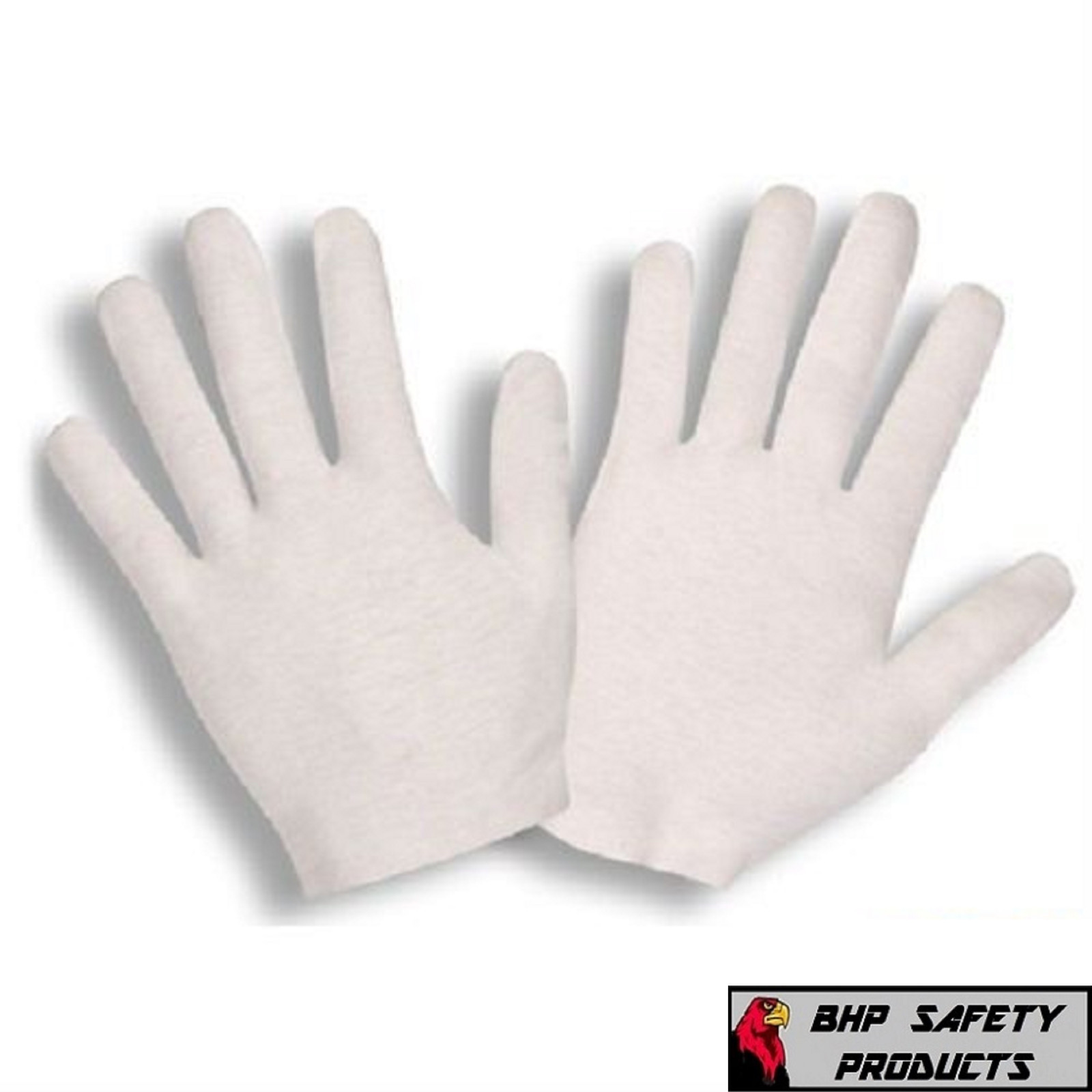 24 PAIR WHITE INSPECTION COTTON LISLE GLOVES COIN JEWELRY LIGHTWEIGHT