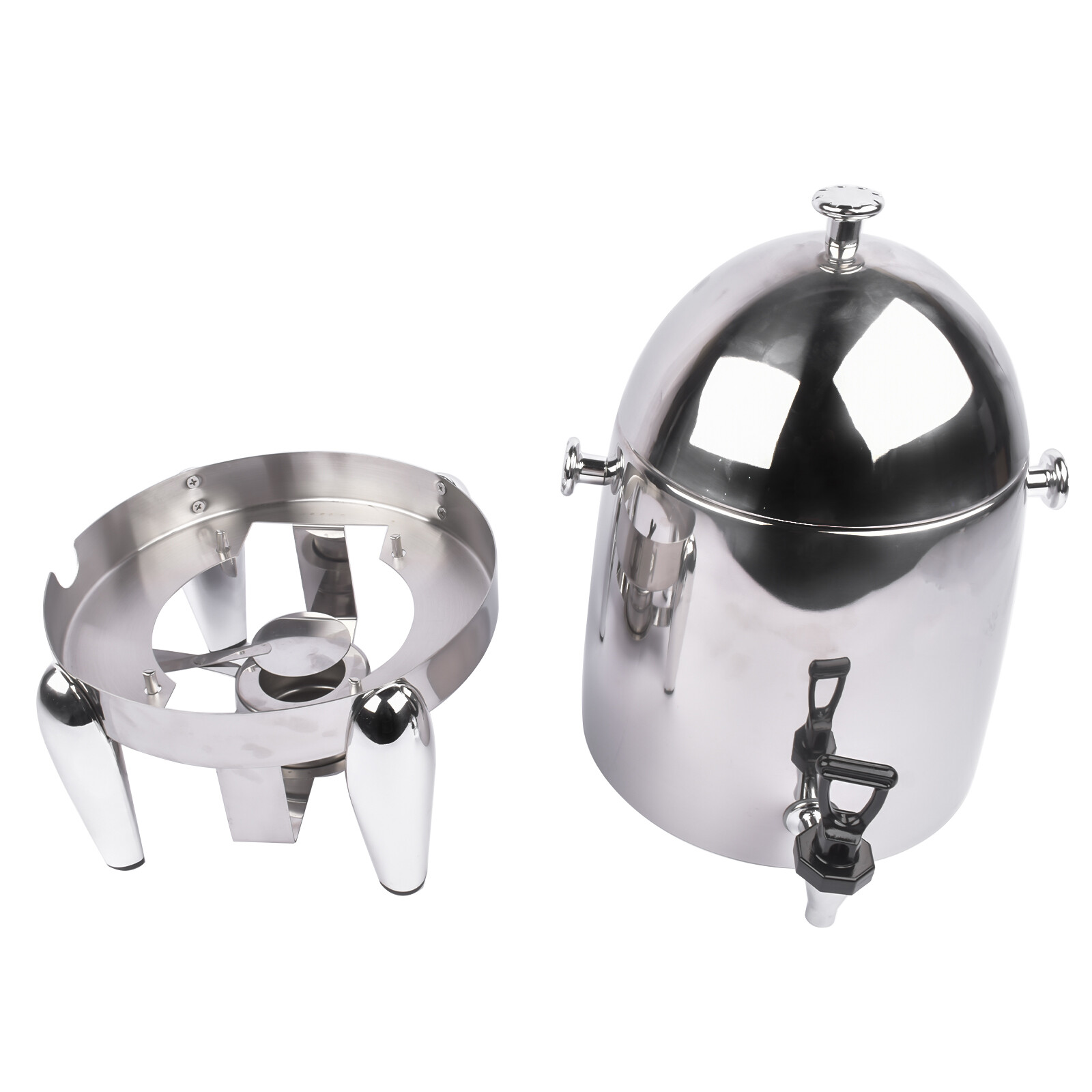 Stainless steel Beverage Dispenser for Hot & Cold Drinks with Ice Core and Stand