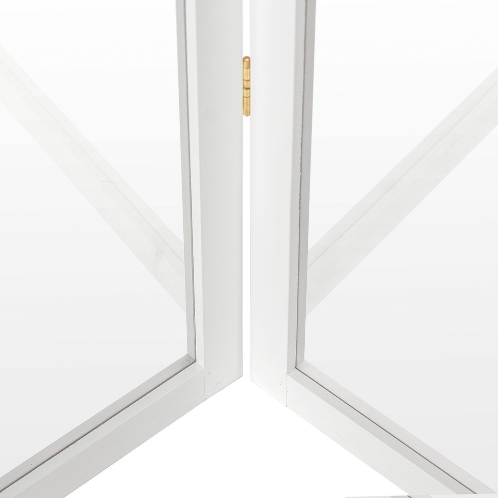 4 ft. Short Clear Plastic Partition White 4 Panel