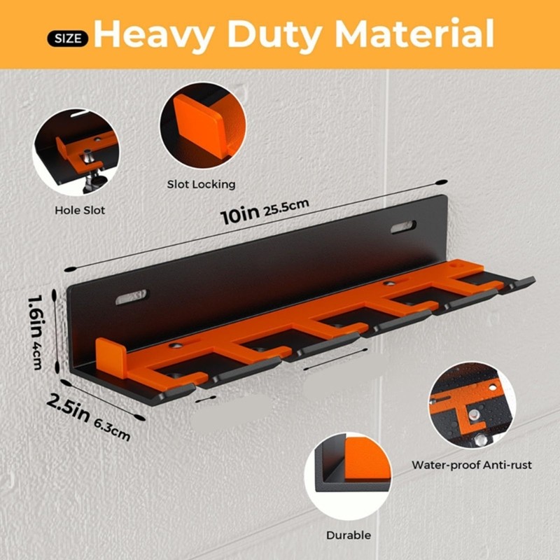 Secure Pneumatic Tool Storage Walls Mount Heavy Five Position organizers