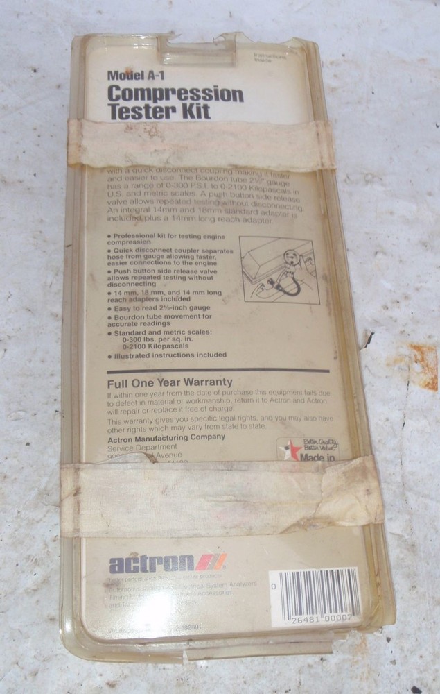 Actron Compression Tester Kit Model A-1