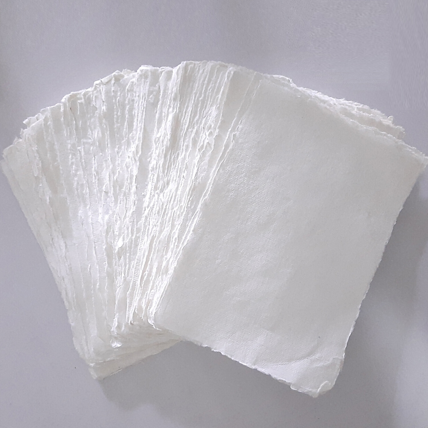 Handmade Paper - 20 sheets - All Sizes - WHITE - Deckle Edge - Acid Free Natural