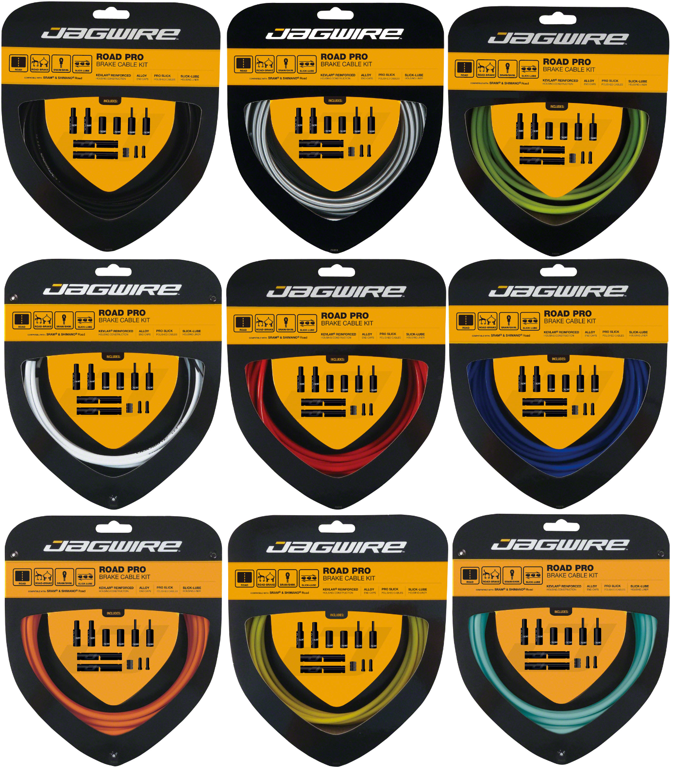 Jagwire Pro Brake Cable Kit | Road | SRAM/Shimano | All Colors