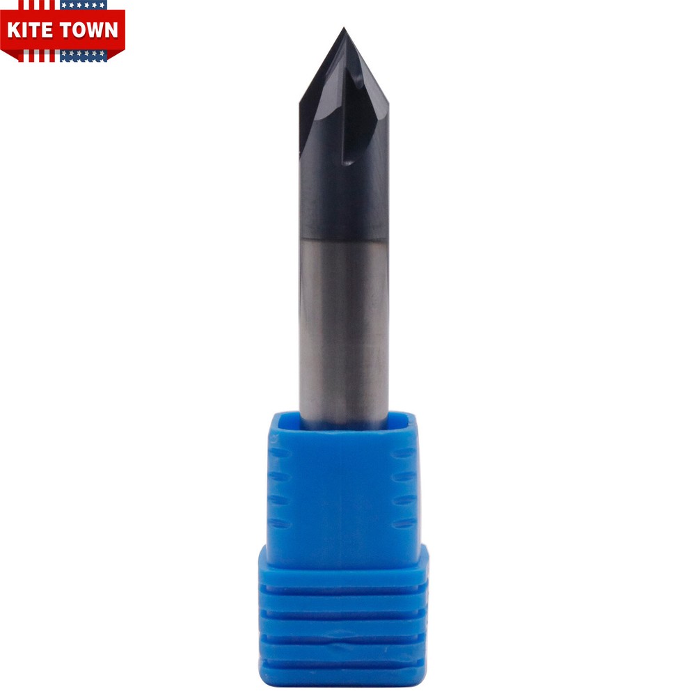 3/8" 4 Flute 60 Degree Solid Carbide Chamfer Mill - Single End - AlTiN Coated