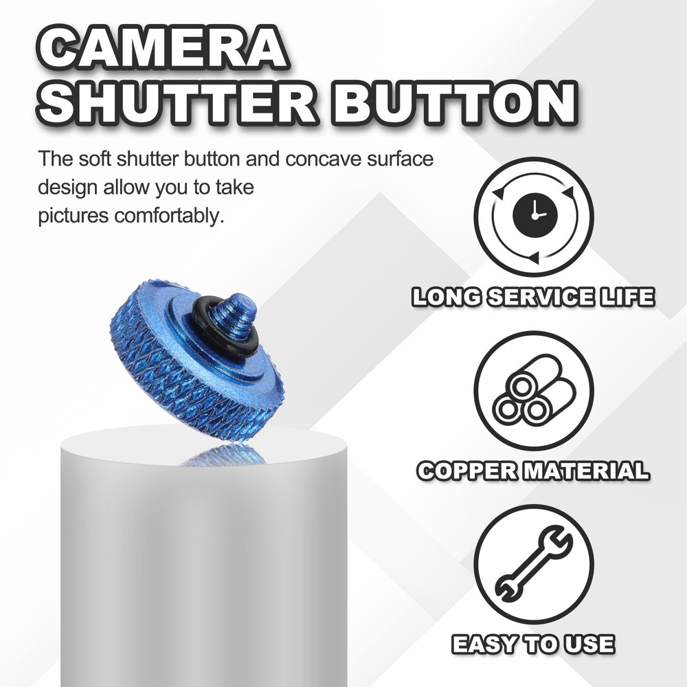 Camera Shutter Button, 2Pcs 12mm Concave Surface Shutter Release Button Blue