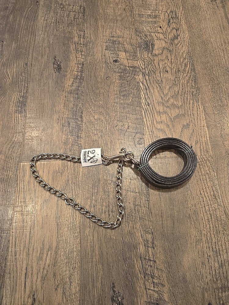 horse leather lead with chain