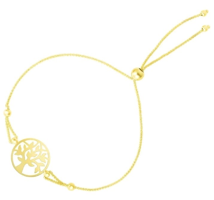 10k Gold Tree Of Life Brilliance 9" Bolo Bracelet