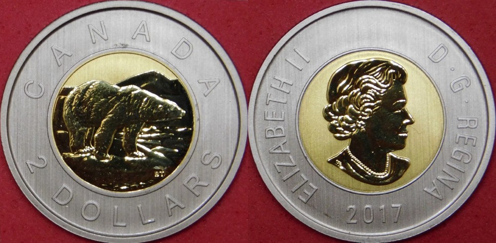 Specimen 2017 Canada 2 Dollars From Mint's Set