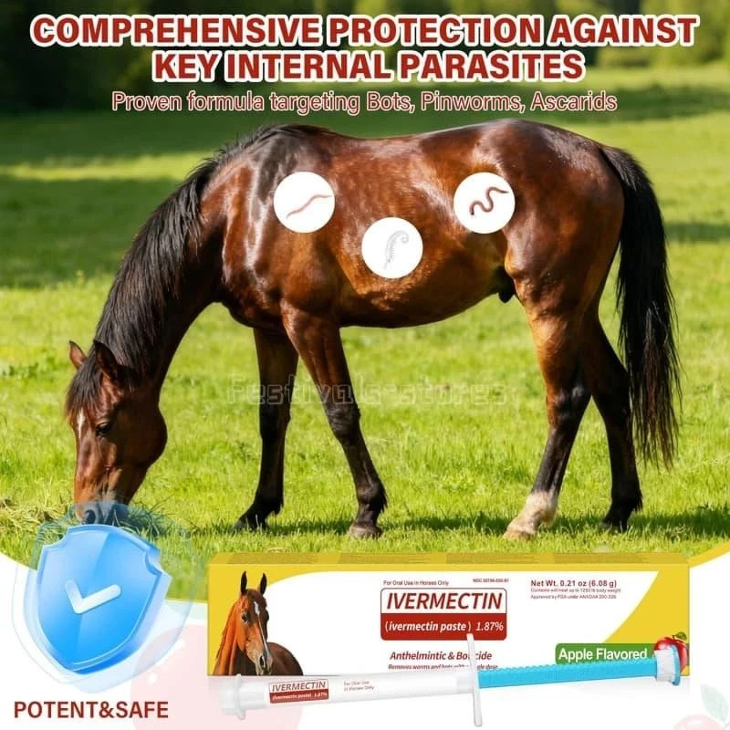 1-Pack Horse Dewormer Paste, Apple Flavor, Exp. 1/2028