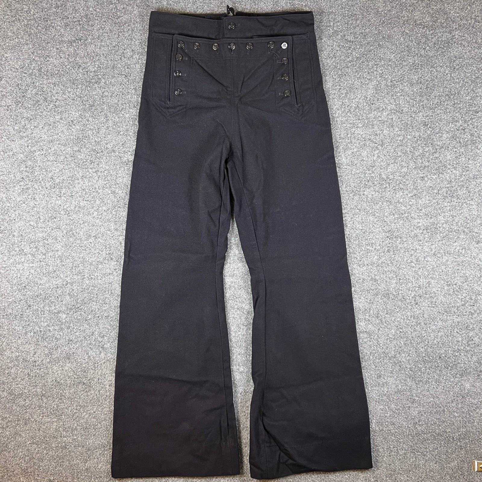 VTG 70s US Navy Sailor Pants Mens 32L 32x32 Wool Cracker Jack Bell Bottom Flare