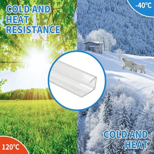 10 PCS Polycarbonate Greenhouse U Connector Profile 4ft Length Fits 0.32’’ &