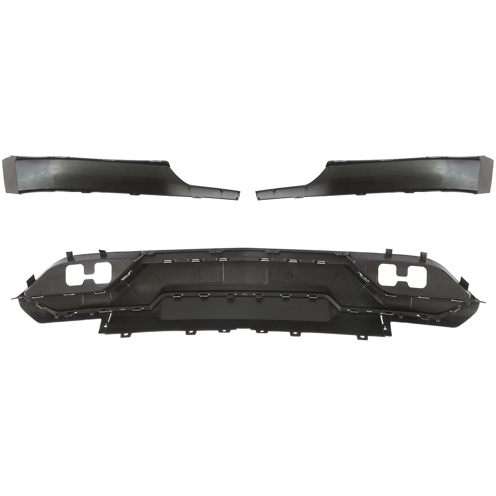 Fit For 2016-2019 Silverado 1500 Front Lower Bumper Valance & Chrome Skid Plate