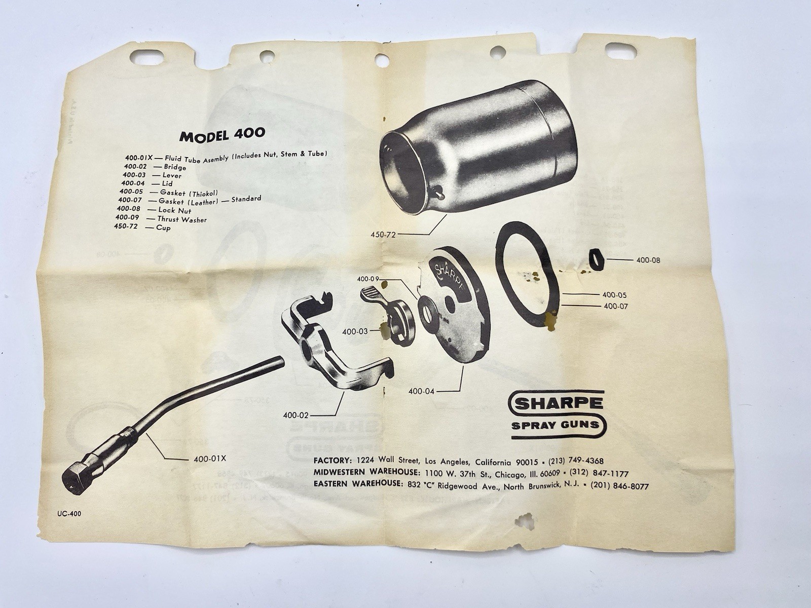 Binks Vintage Model 18 Paint Spray Gun With Sharpe 450 Canister Box/ Manuals