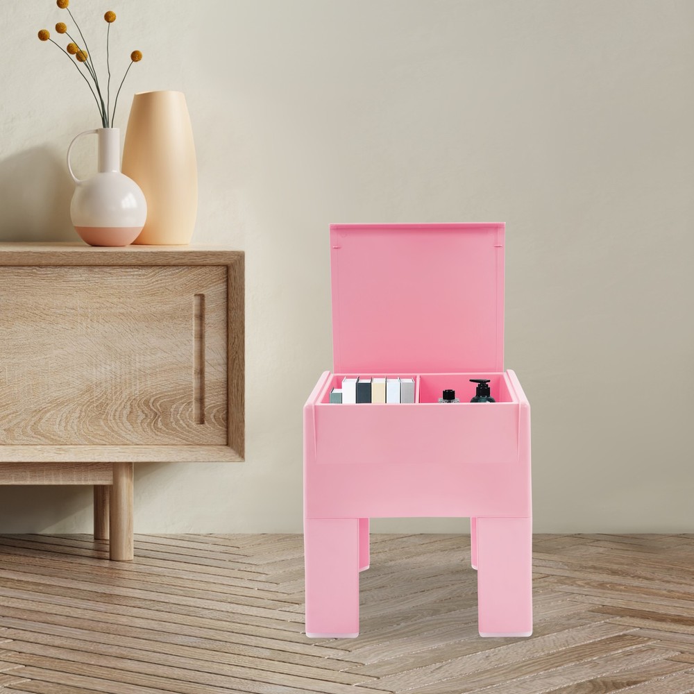 38*32*40cm Storage Stool，Multifunctional End Table，Pink Low Stool，ABS Side Table