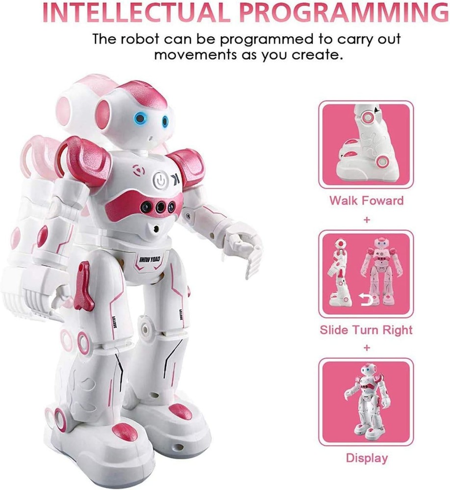 RC Robot Toys, Gesture & Sensing Programmable Remote Control Smart Robot Pink US