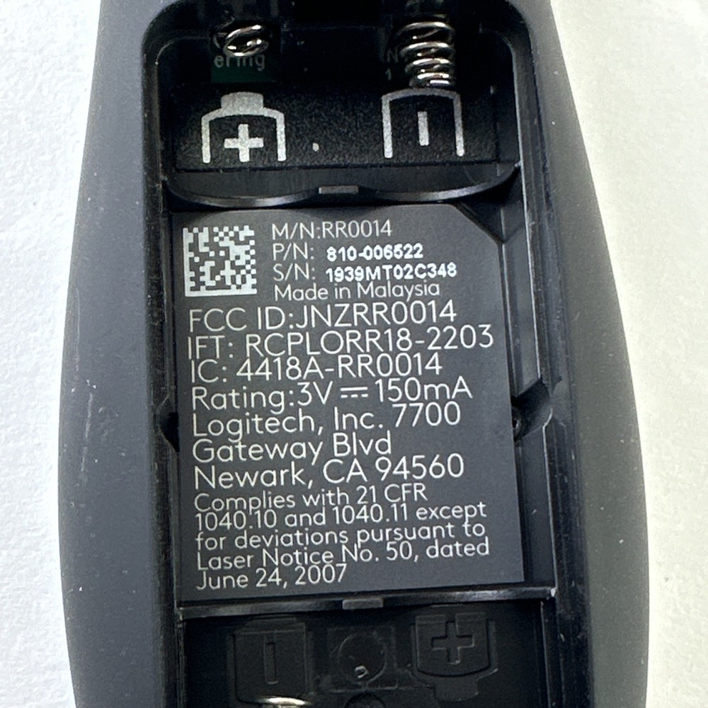 Logitech R800 Professional Presenter Remote Green Laser Pointer - TESTED