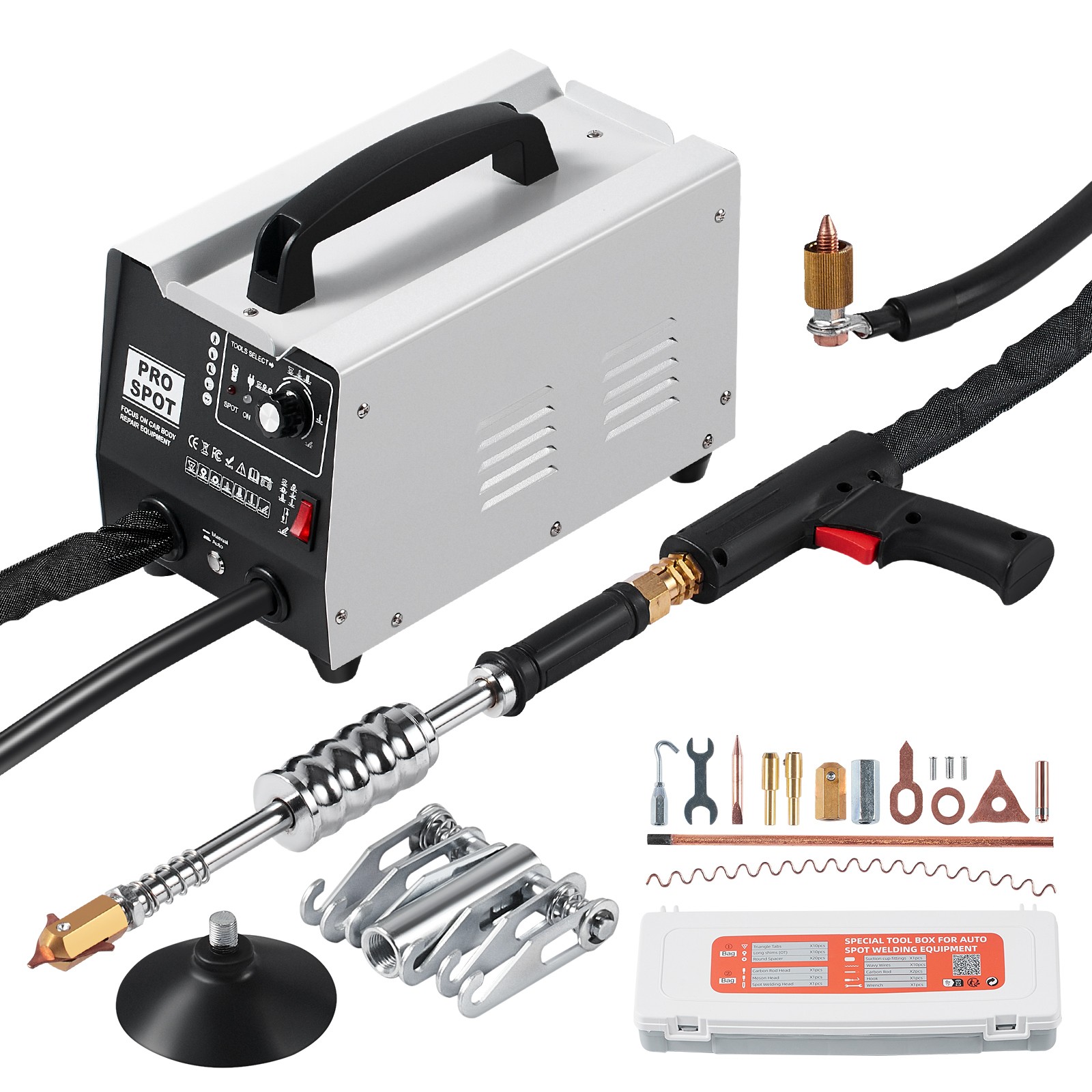 VEVOR Stud Welder Dent Repair Kit Auto/Manual Spot Welder Dent Puller 7 Modes