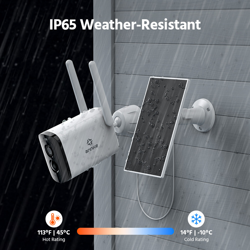 ANNKE 4MP Wireless Security Camera System Wifi Solar Battery Powered 2 Way Audio
