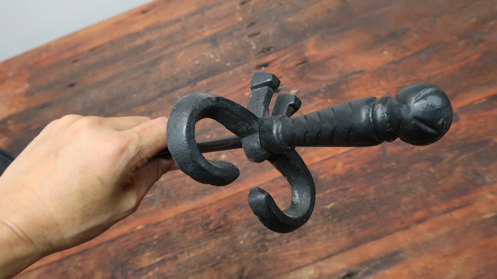 4pcs Fireplace Set Fire Tools Black H 27.5"