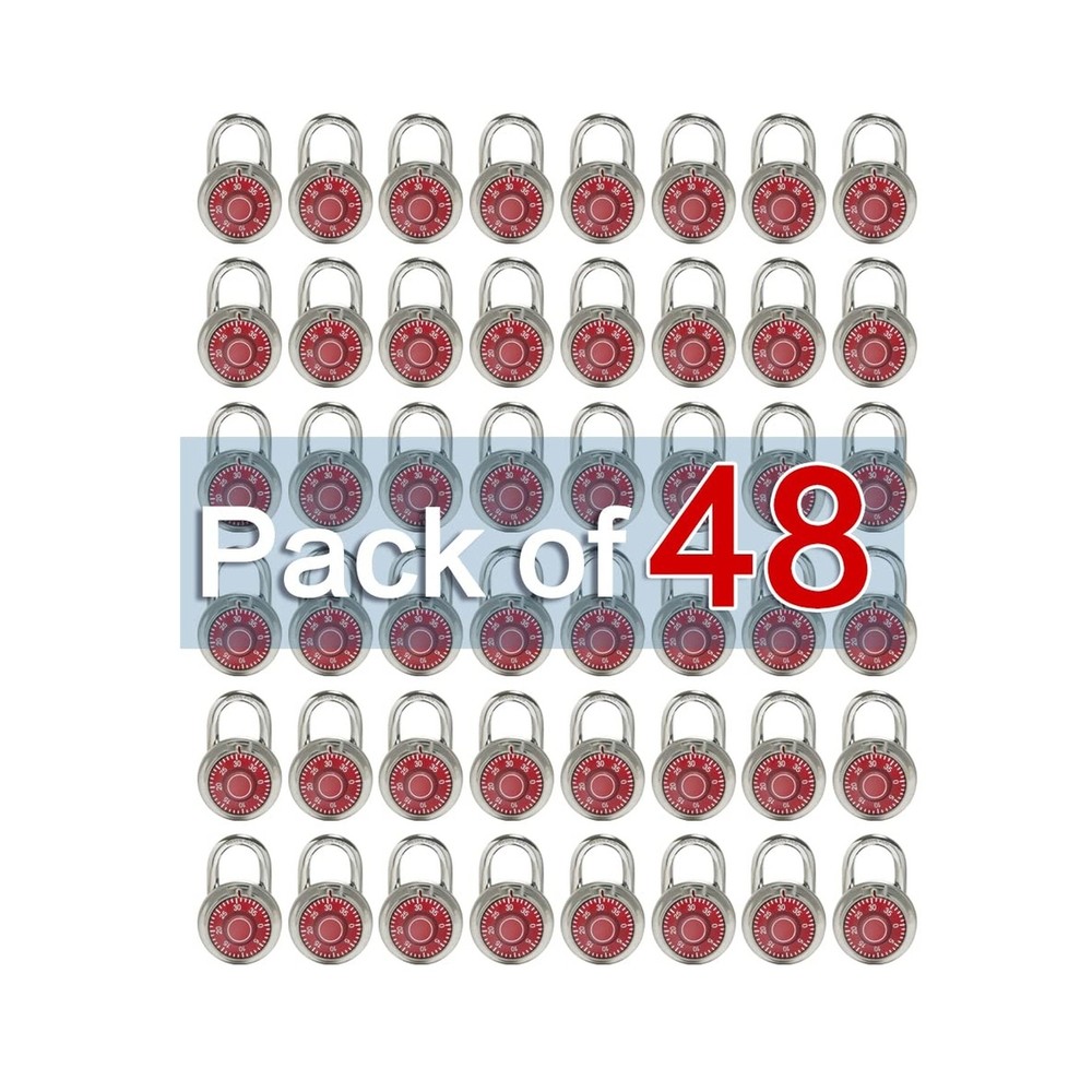 Standard Dial Combination Lock, 2 in. Wide, with Different Combinations, Red ...