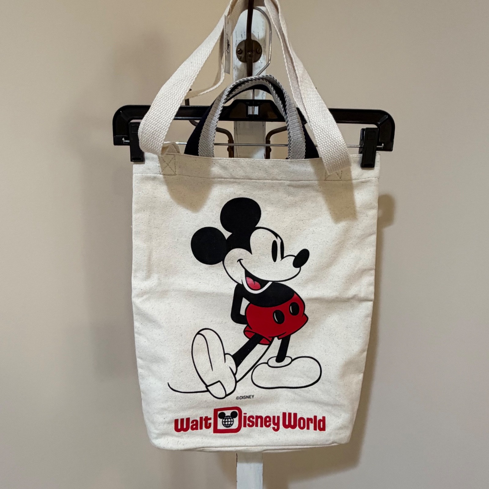NEW DISNEY WORLD CLASSIC MICKEY MOUSE CANVAS TOTE BAG WITH HAND/SHOULDER STRAPS