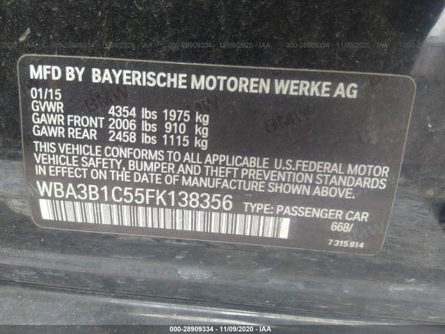 320I 2015 Fuse Box Cabin 685652