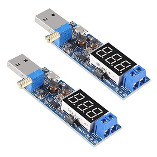 2PCS USB Step UP/Down Power Supply Module, Adjustable DC-DC 5V to 3.5V / 12V