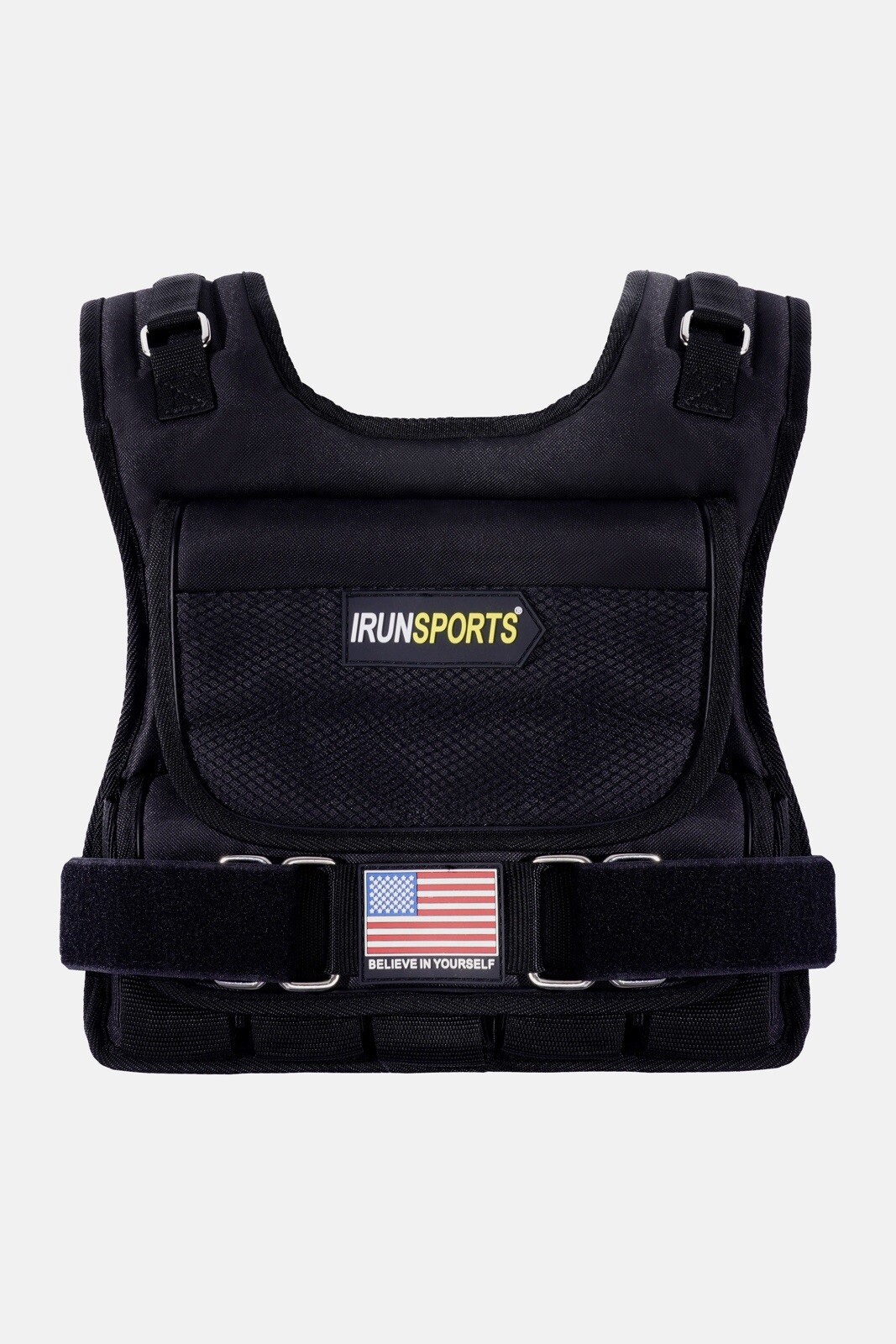 IRUNSPORTS Mens Weighted Vest, CrossFit, 50LBS Weights Included.