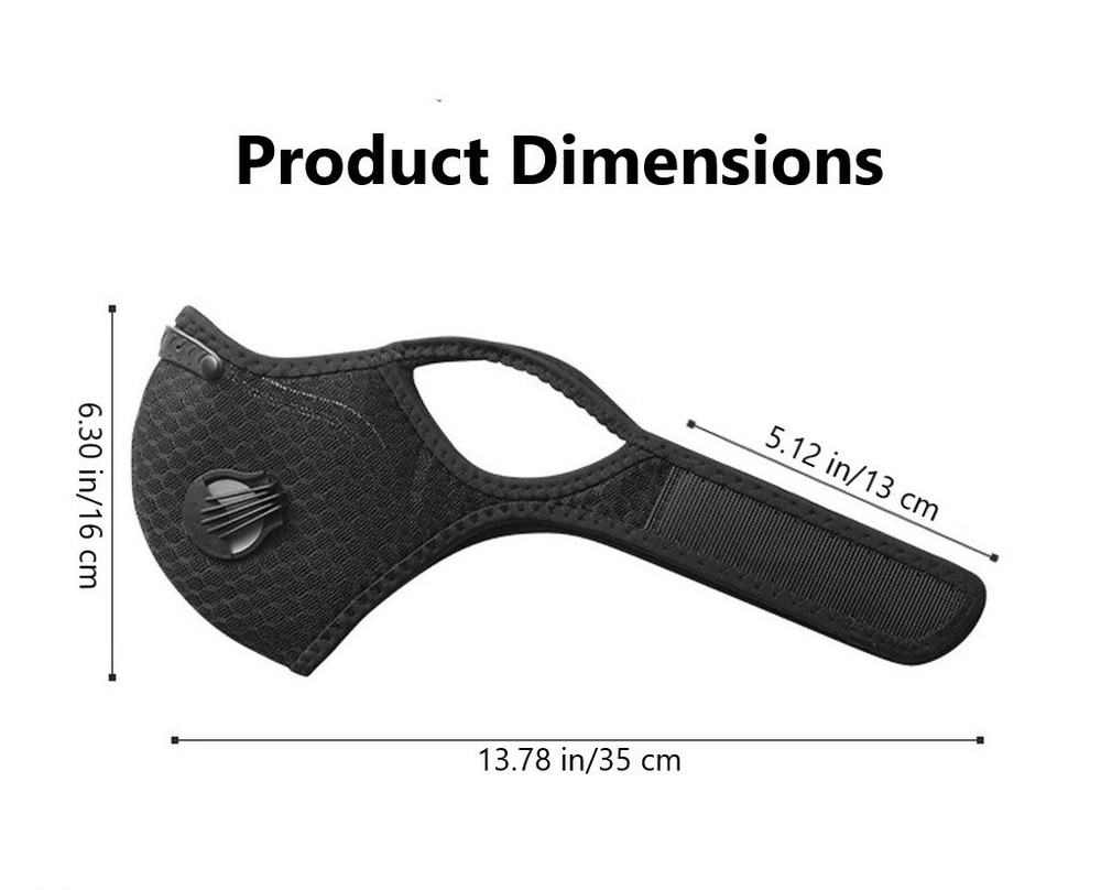 Reusable Mask-(2) pm 2.5 Dust Filter Valves-Washable-Ear Saving Adjustable Strap