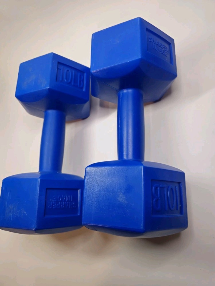 2 Sharper Image 10 lb Dumbbells Weights Exercise Equipment Workout