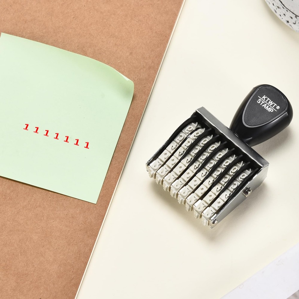 8 Digits Rubber Number Stamp, Date Office 8 Digits, Black
